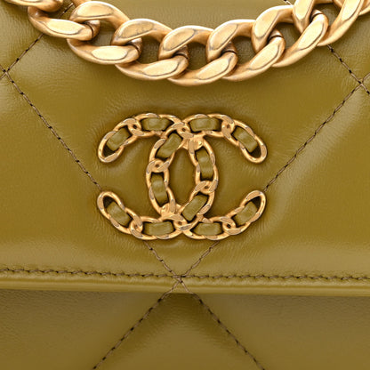 Chanel Lambskin Quilted Chanel 19 Flap Phone Holder With Chain Green 8 of 11