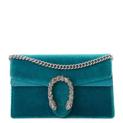 Gucci Velvet Super Mini Dionysus Shoulder Bag Pavone Cyan 1 of 9