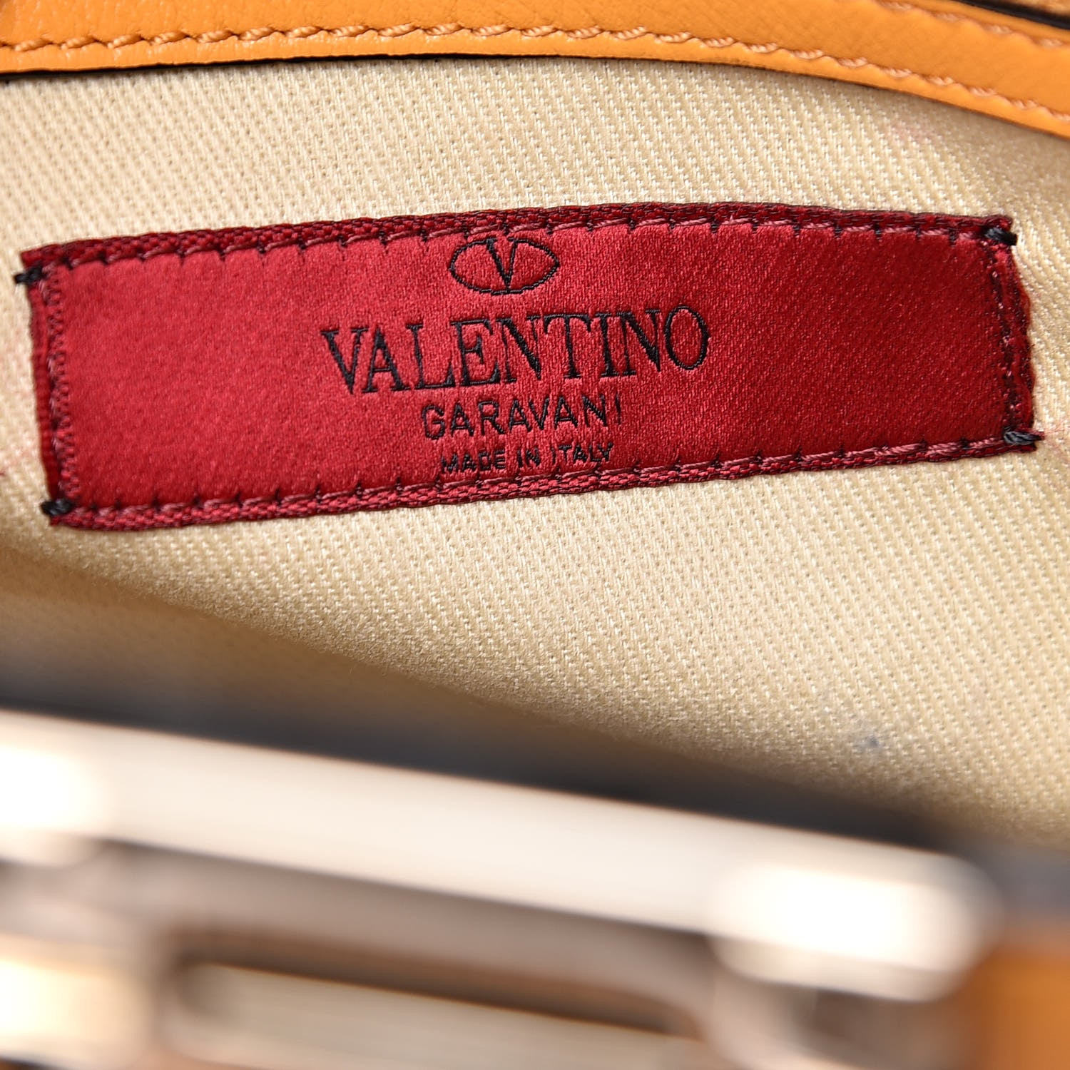Valentino Garavani Vitello Rockstud Double Handle Tote Mandarin Sorbet 8 of 17