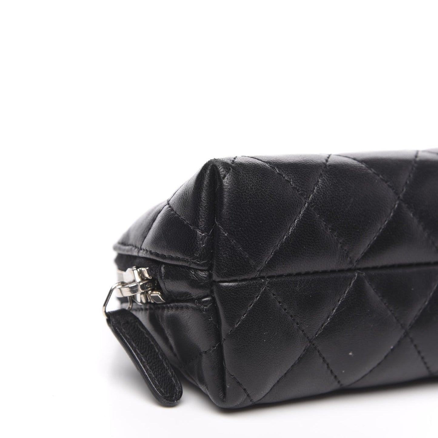 Lambskin Quilted Cosmetic Case Black