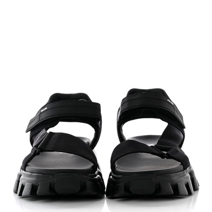 Prada Rubber Nylon Velcro Mens Cloudbust Thunder Sandals 8.5 Black 2 of 21