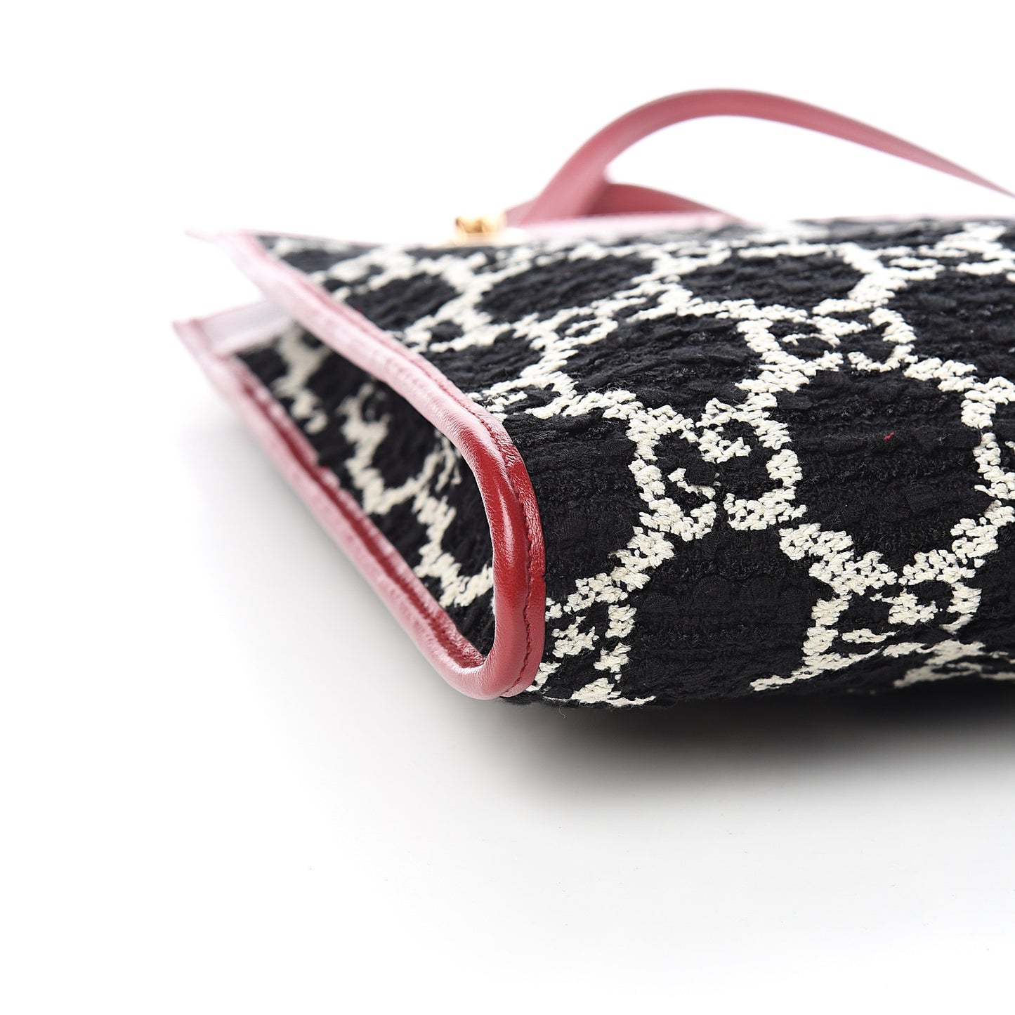Tweed GG Monogram Large Rajah Chain Tote Romantic Cherry Black White