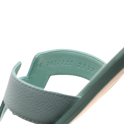 Hermes Epsom Oran Sandals 38.5 Vert Embrun 6 of 9