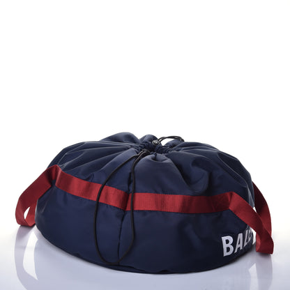 Balenciaga Textured Sport Nylon Logo Embroidered S Wheel Gym Bag Bleu Navy Rouge 4 of 8