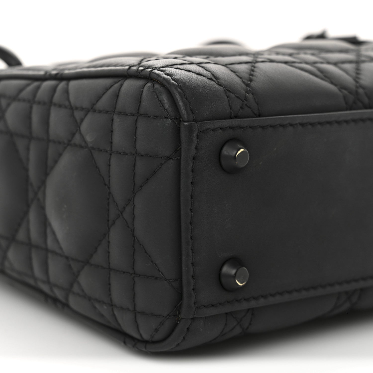 Christian Dior Ultra Matte Calfskin Cannage Mini Lady Dior Black 9 of 13