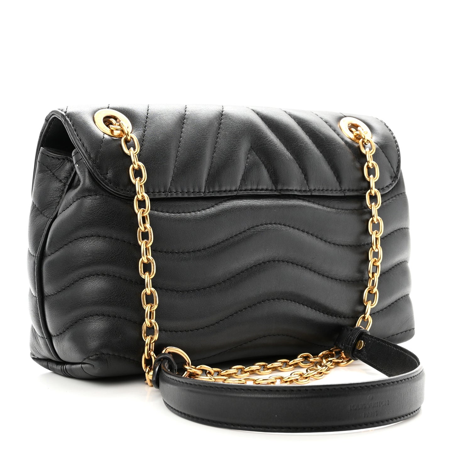 Calfskin LV New Wave Chain Bag Black