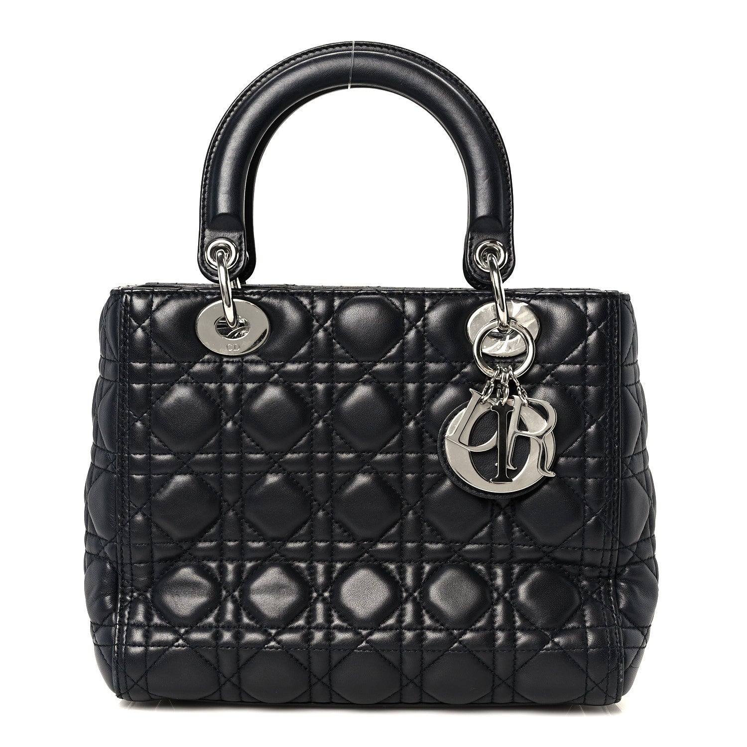 Christian Dior Lambskin Cannage Medium Lady Dior Navy Blue 1 of 9