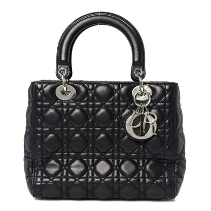 Christian Dior Lambskin Cannage Medium Lady Dior Navy Blue 1 of 9