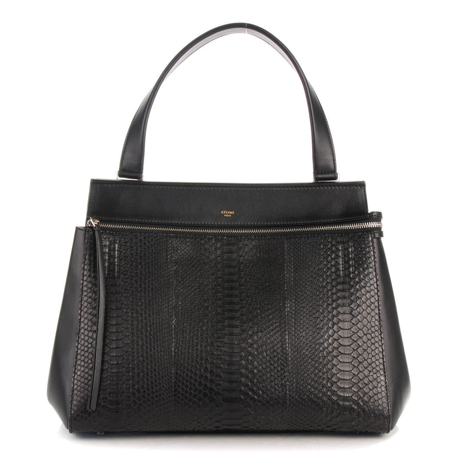 Celine Python Smooth Calfskin Medium Edge Shoulder Bag Black 1 of 9