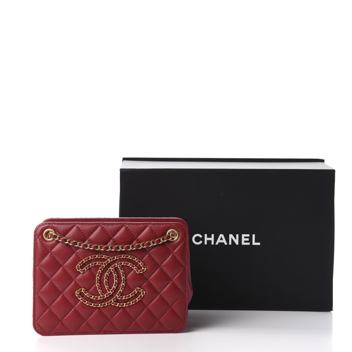 Chanel Calfskin Quilted CC Small Once Upon A Time Tote Red 11 of 11