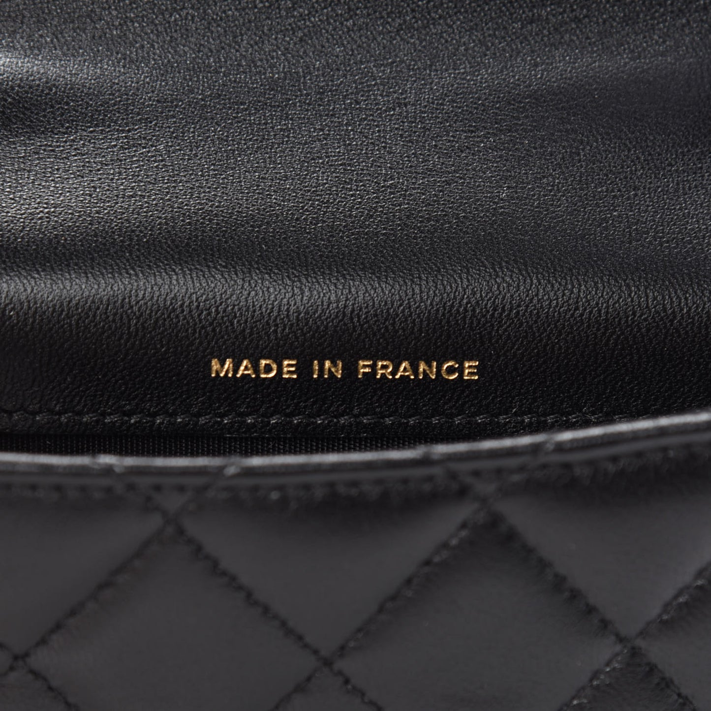 Lambskin Quilted Top Handle Flap Coin Purse With Chain Black