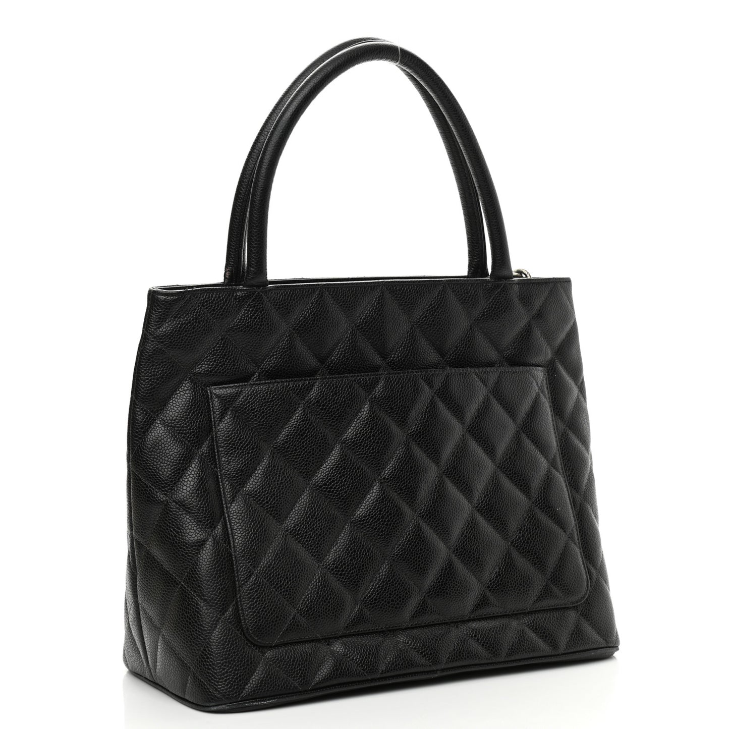 Caviar Quilted Medallion Tote Black