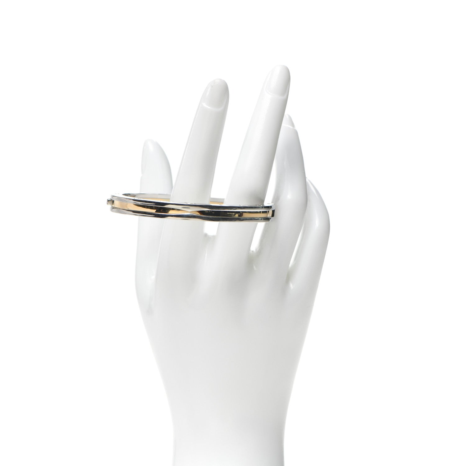 Bulgari 18K Yellow Gold Stainless Steel B.Zero1 Bangle Bracelet 2 of 6