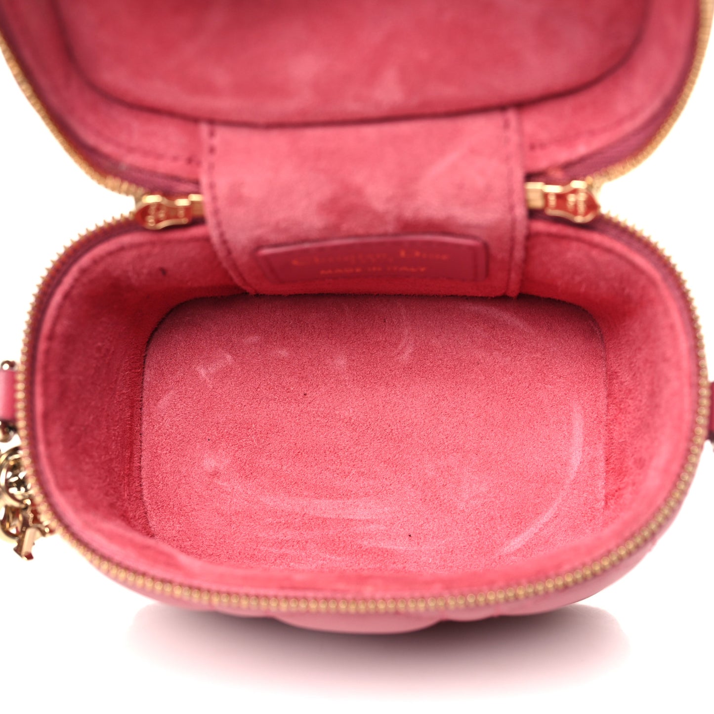 Lambskin Cannage Micro Vanity Case Strawberry Pink