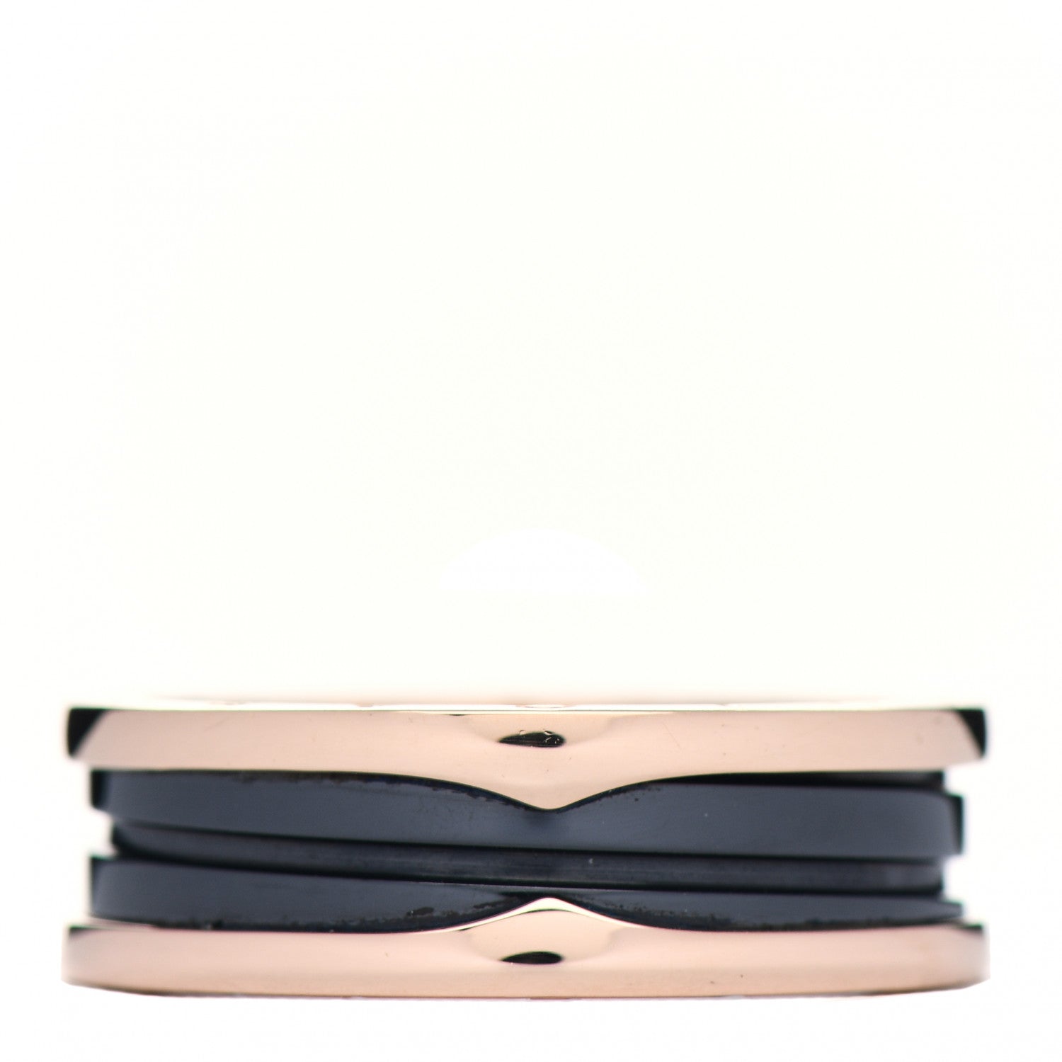 Bulgari 18K Rose Gold Black Ceramic B.Zero1 Two-Band Ring 70 13 1 of 6