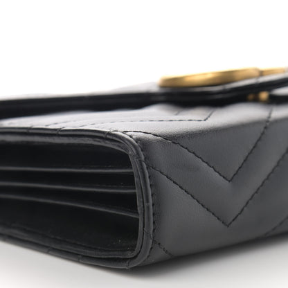 Gucci Calfskin Matelasse GG Marmont Chain Wallet Black 9 of 12