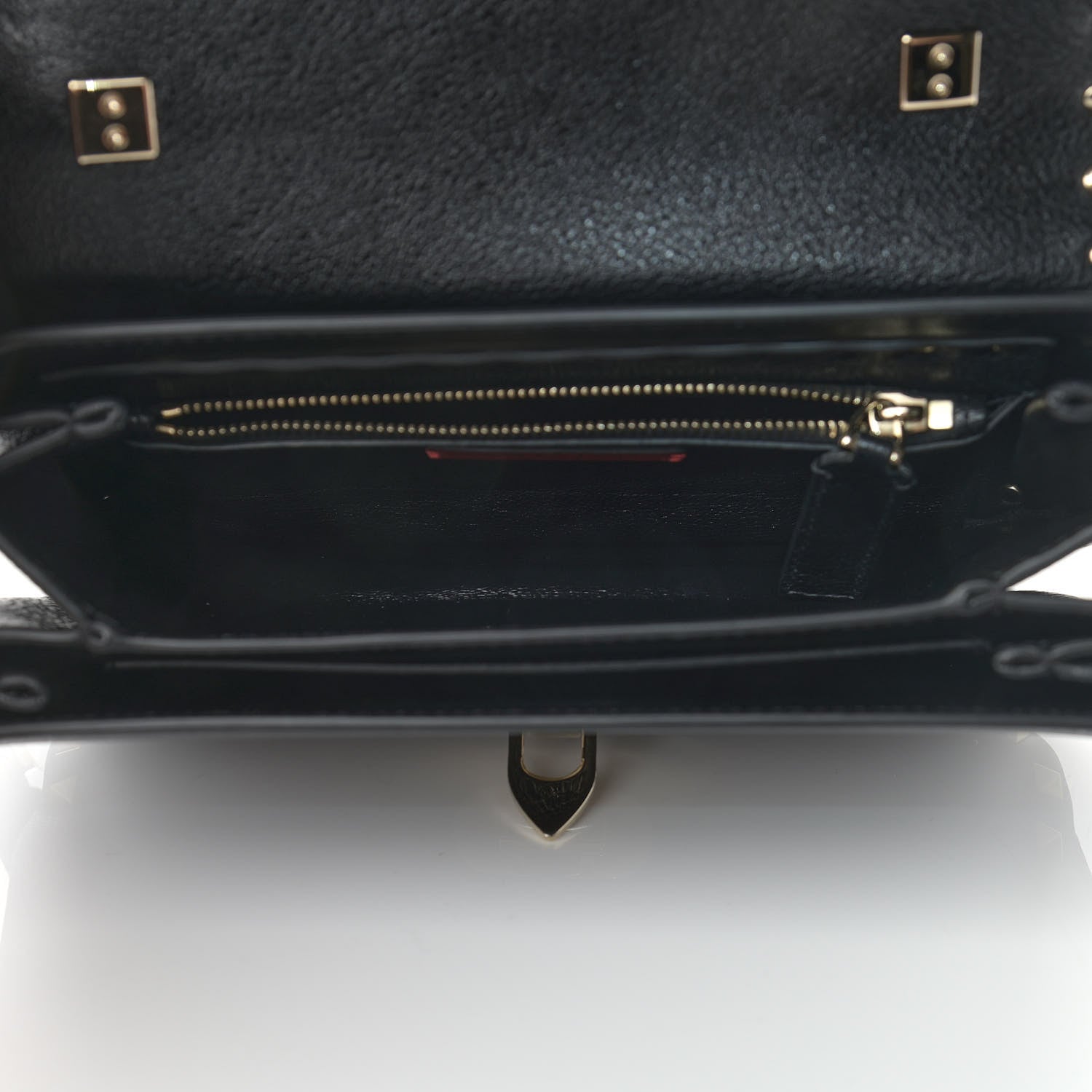 Valentino Garavani Pebbled Calfskin Small Rockstud Flap Crossbody Bag Black 5 of 10