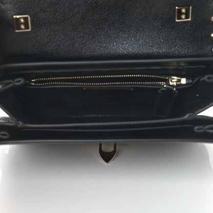 Valentino Garavani Pebbled Calfskin Small Rockstud Flap Crossbody Bag Black 5 of 10