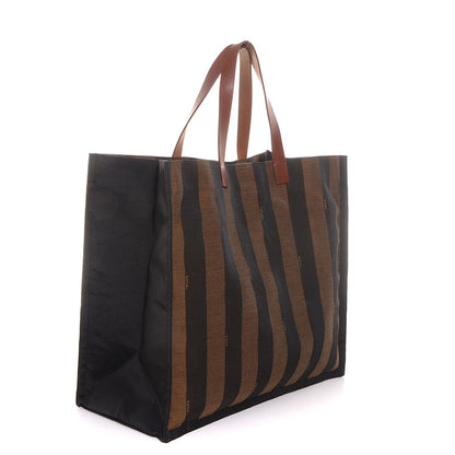 Fendi Pequin Striped Shopping Tote Tobacco 3 of 10