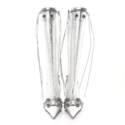 Balenciaga Metallic Agneau Arena Cagole 90mm Boots 37 Silver 2 of 12