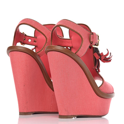Louis Vuitton Canvas Destination Wedges 39 Coraile 4 of 19