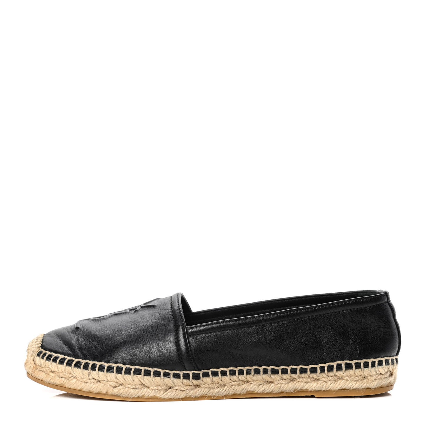 Lambskin Monogram Espadrilles 37 Black