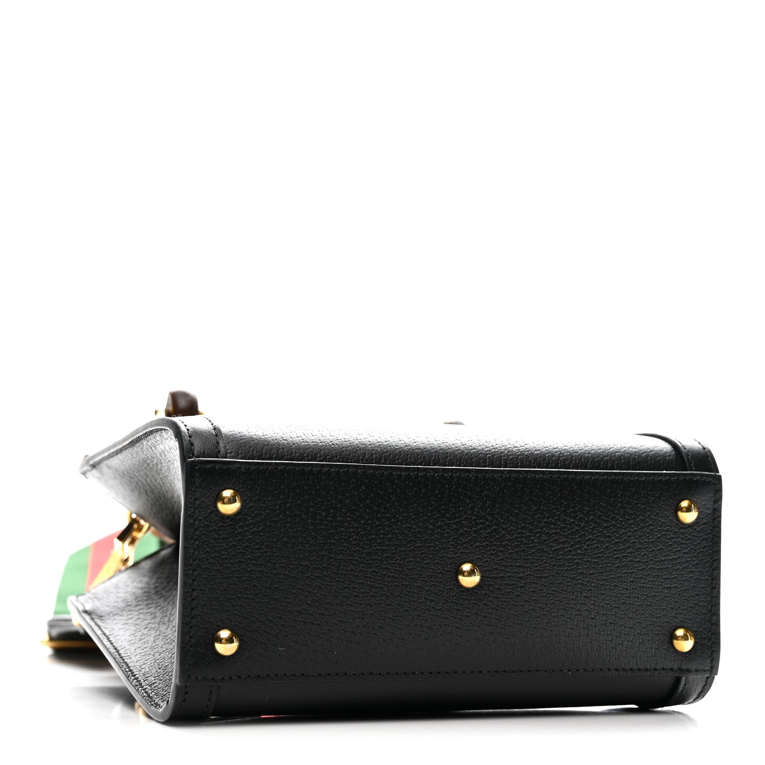 Gucci Textured Dollar Calfskin Web Mini Diana Tote Bag Black Dusty Grey 3 of 10
