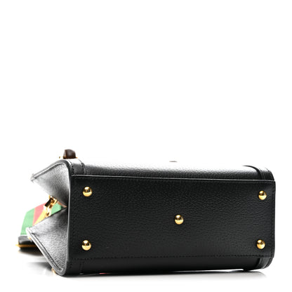 Gucci Textured Dollar Calfskin Web Mini Diana Tote Bag Black Dusty Grey 3 of 10