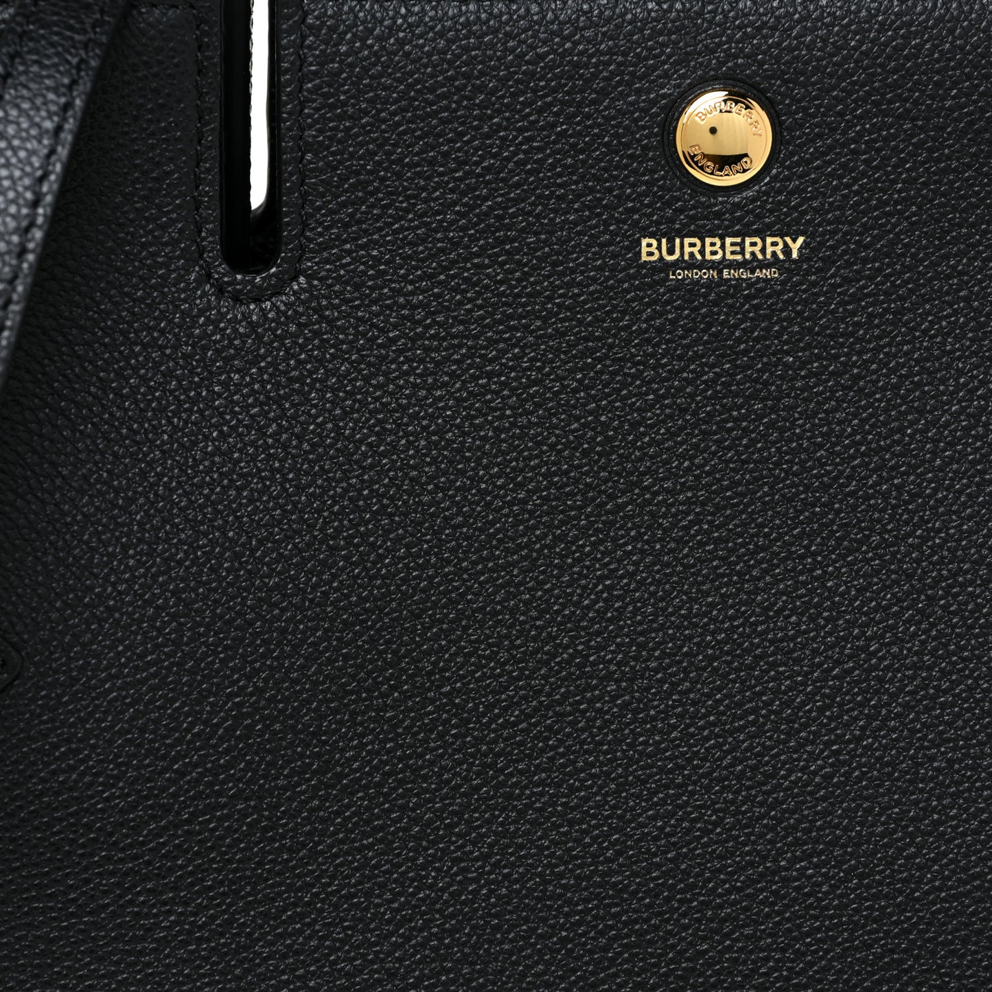 Grainy Calfskin Medium Title Bag Black