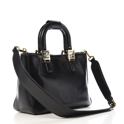 Fendi Vitello Glacier Small FF Tote Black 2 of 9