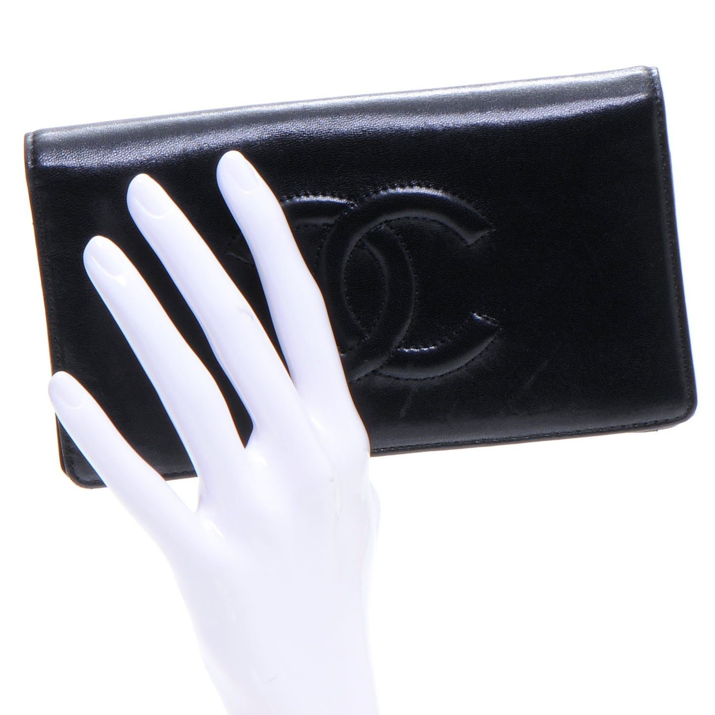 Lambskin CC Yen Wallet Black