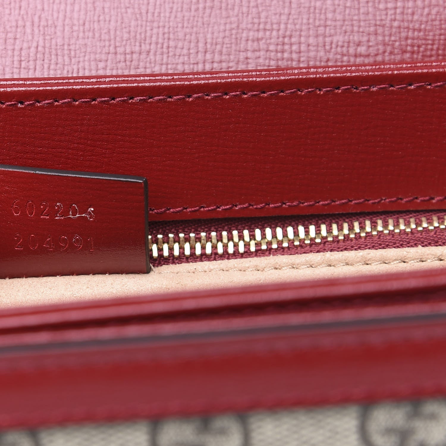Gucci GG Supreme Monogram Azalea Calfskin Horsebit 1955 Shoulder Bag Beige Ebony New Cherry Red 7 of 10