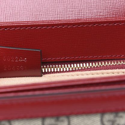 Gucci GG Supreme Monogram Azalea Calfskin Horsebit 1955 Shoulder Bag Beige Ebony New Cherry Red 7 of 10