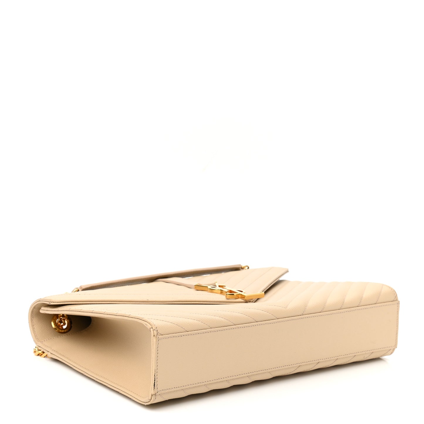Grain De Poudre Matelasse Chevron Large Monogram Satchel Nude Powder