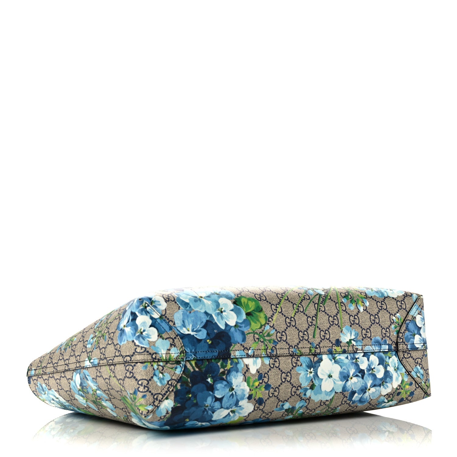 Gucci GG Supreme Monogram Blooms Medium Reversible Tote Beige Blue Navy 4 of 14