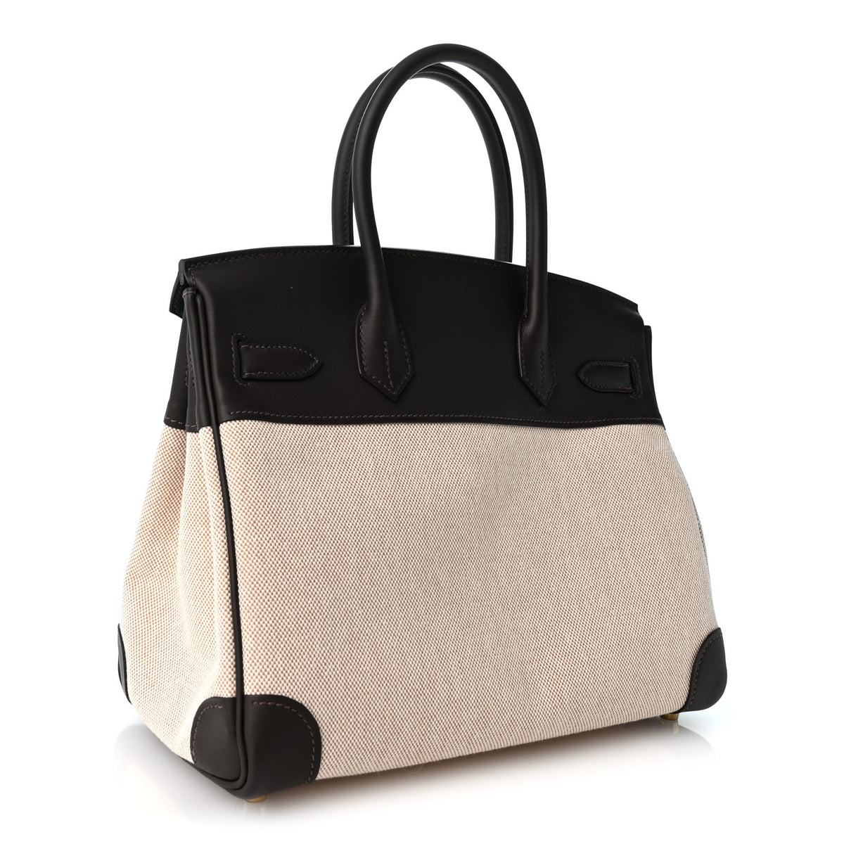 Hermes Toile H Swift Birkin 30  Ecru Bai Brun 3 of 12