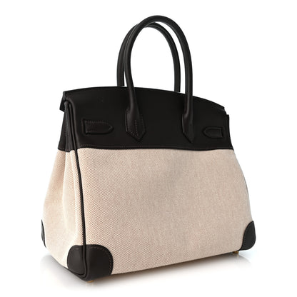 Hermes Toile H Swift Birkin 30  Ecru Bai Brun 3 of 12