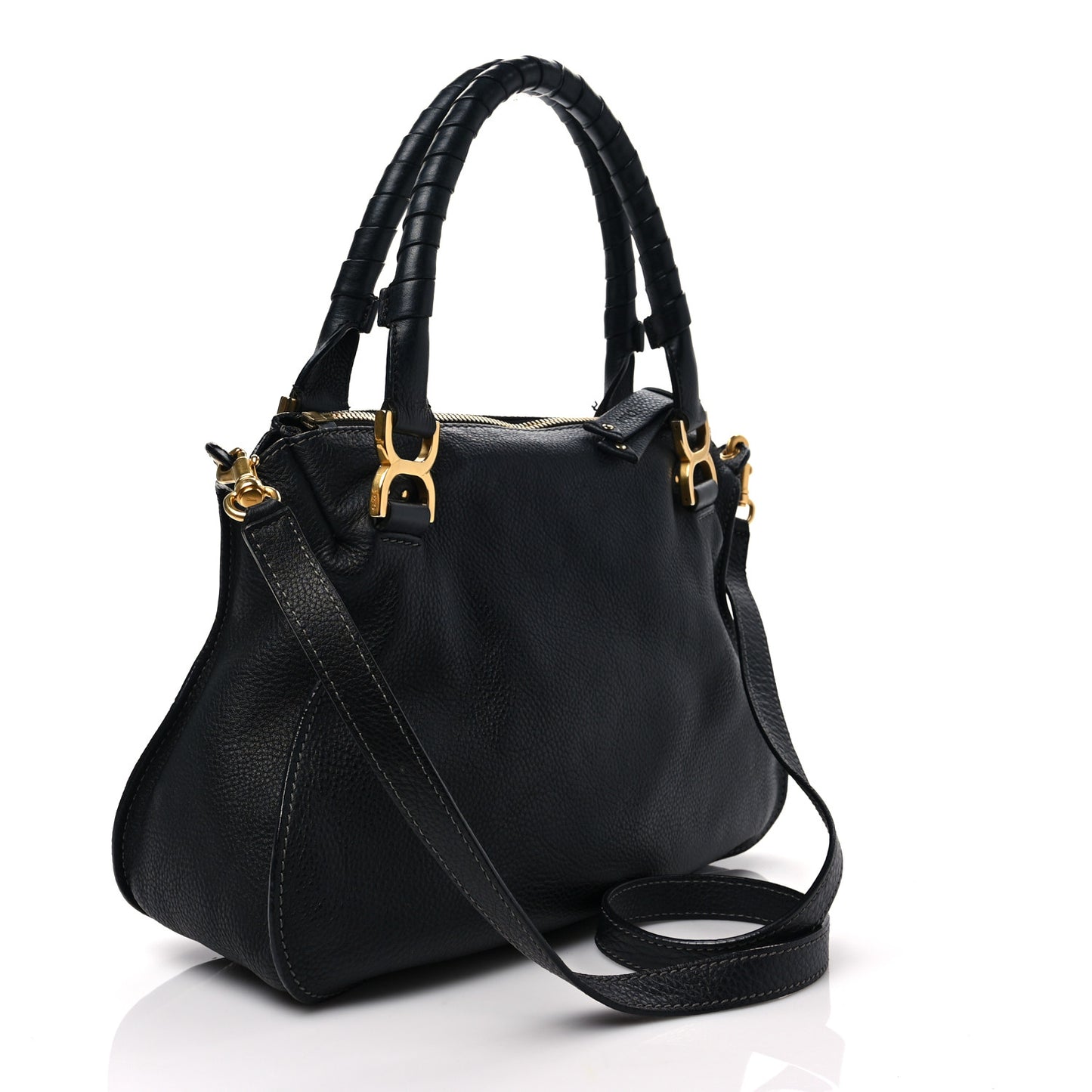 Calfskin Medium Marcie Satchel Black