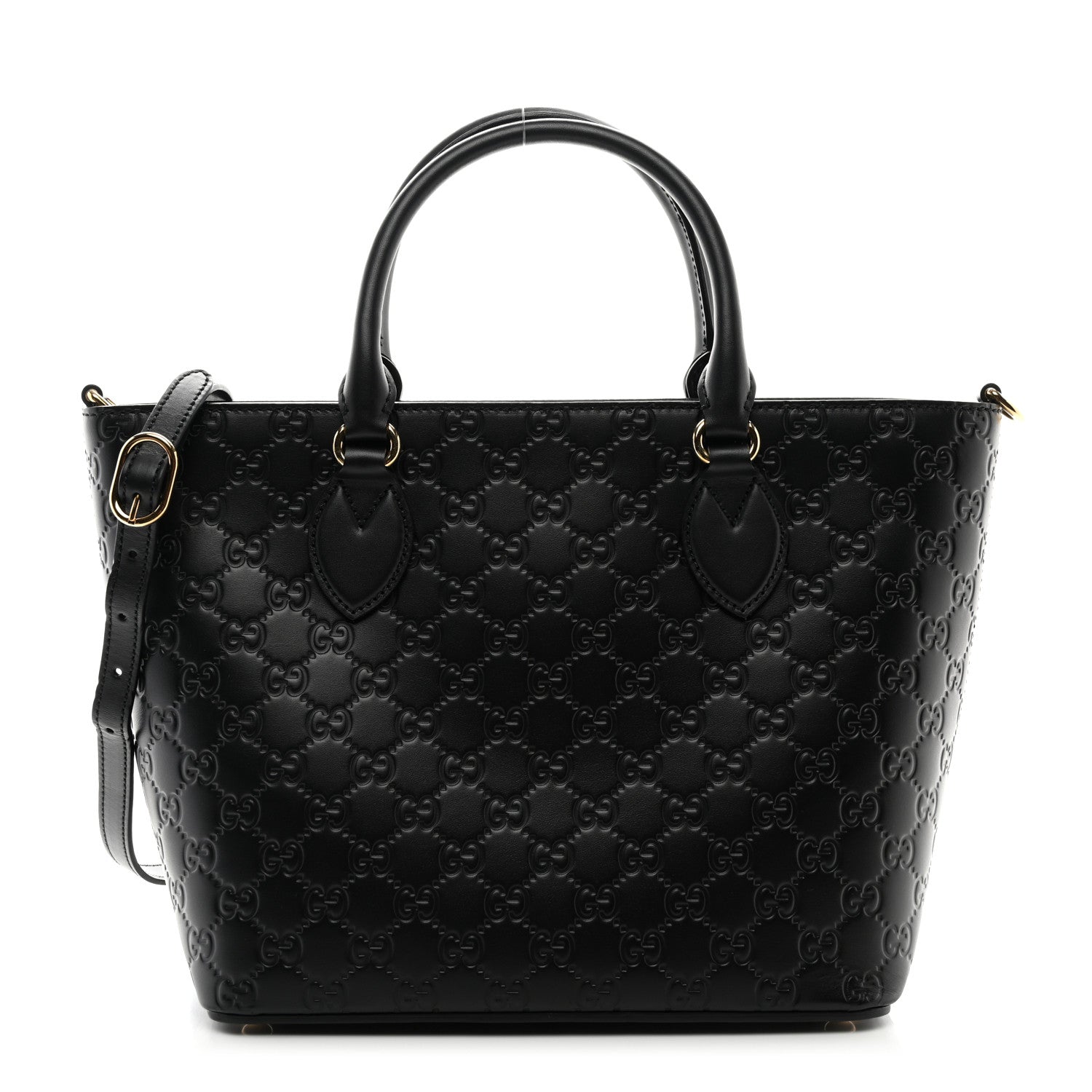 Gucci Guccissima Small Zippered Bucket Tote Black 1 of 11