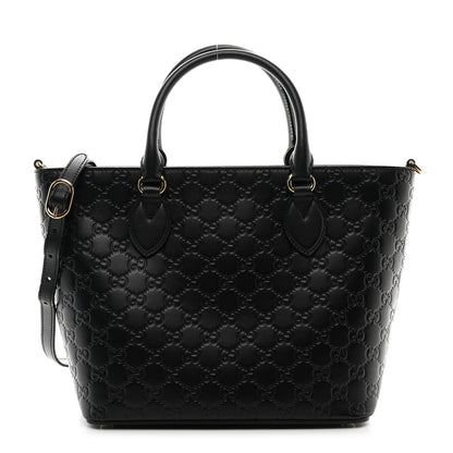 Gucci Guccissima Small Zippered Bucket Tote Black 1 of 11
