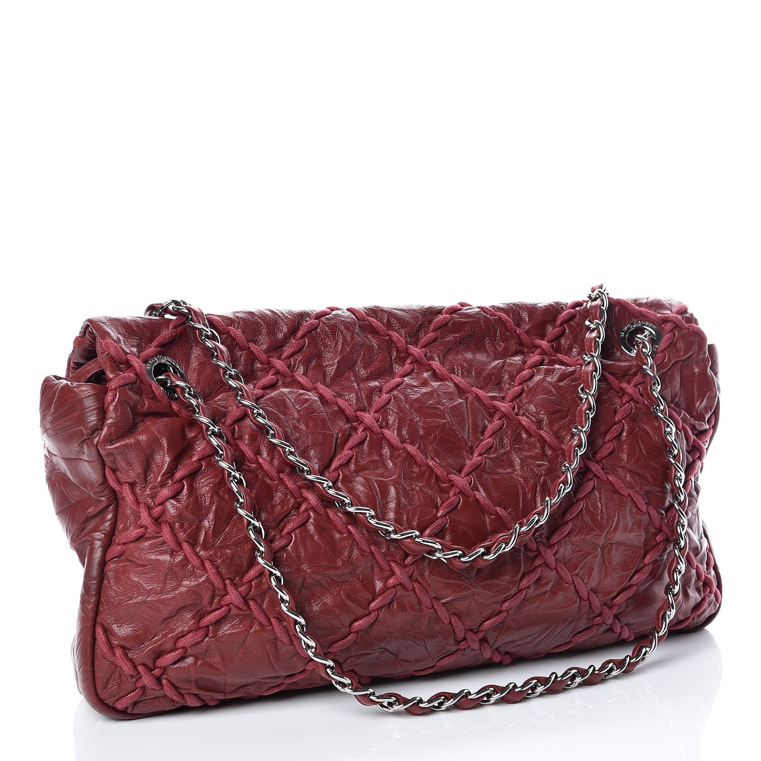 Chanel Calfskin Ultra Stitch Oversize Flap Dark Red 3 of 10