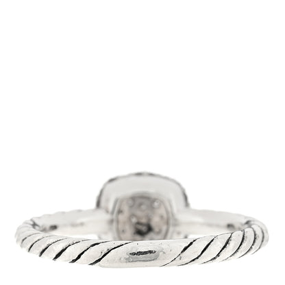 David Yurman Sterling Silver Pave Diamond 8mm Petite Cushion Ring 50 5.25 3 of 4