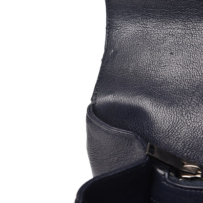 Saint Laurent Sheepskin Matelasse Chevron Monogram Large College Satchel Navy Blue 18 of 19