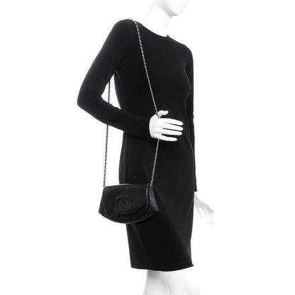 Chanel Caviar Half Moon Wallet On Chain WOC Black 2 of 8