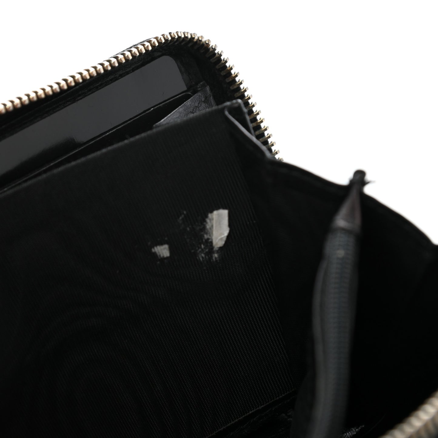 Textured Patent Monogram Belle De Jour Zip Around Wallet Black