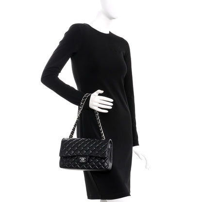 Chanel Lambskin Quilted Medium Double Flap Black 2 of 9