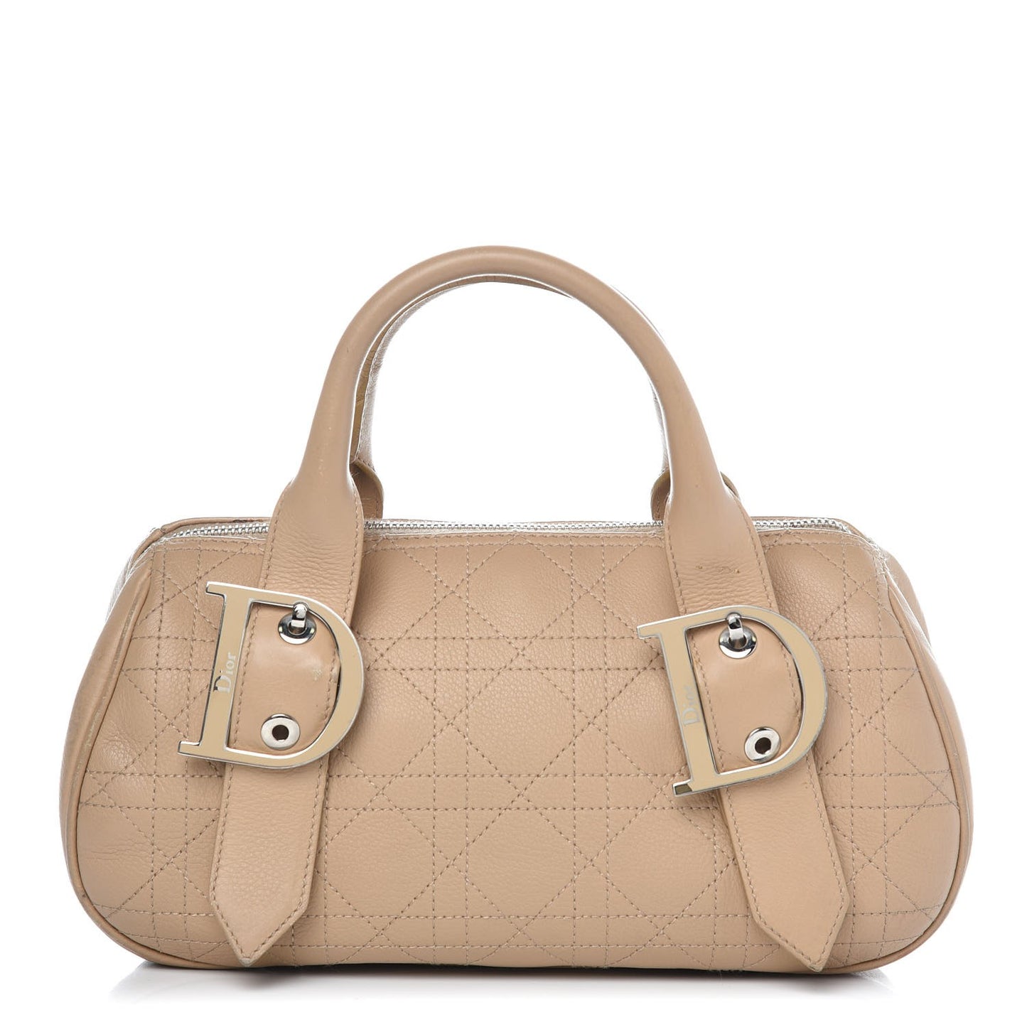 Calfskin Cannage Handbag Camel