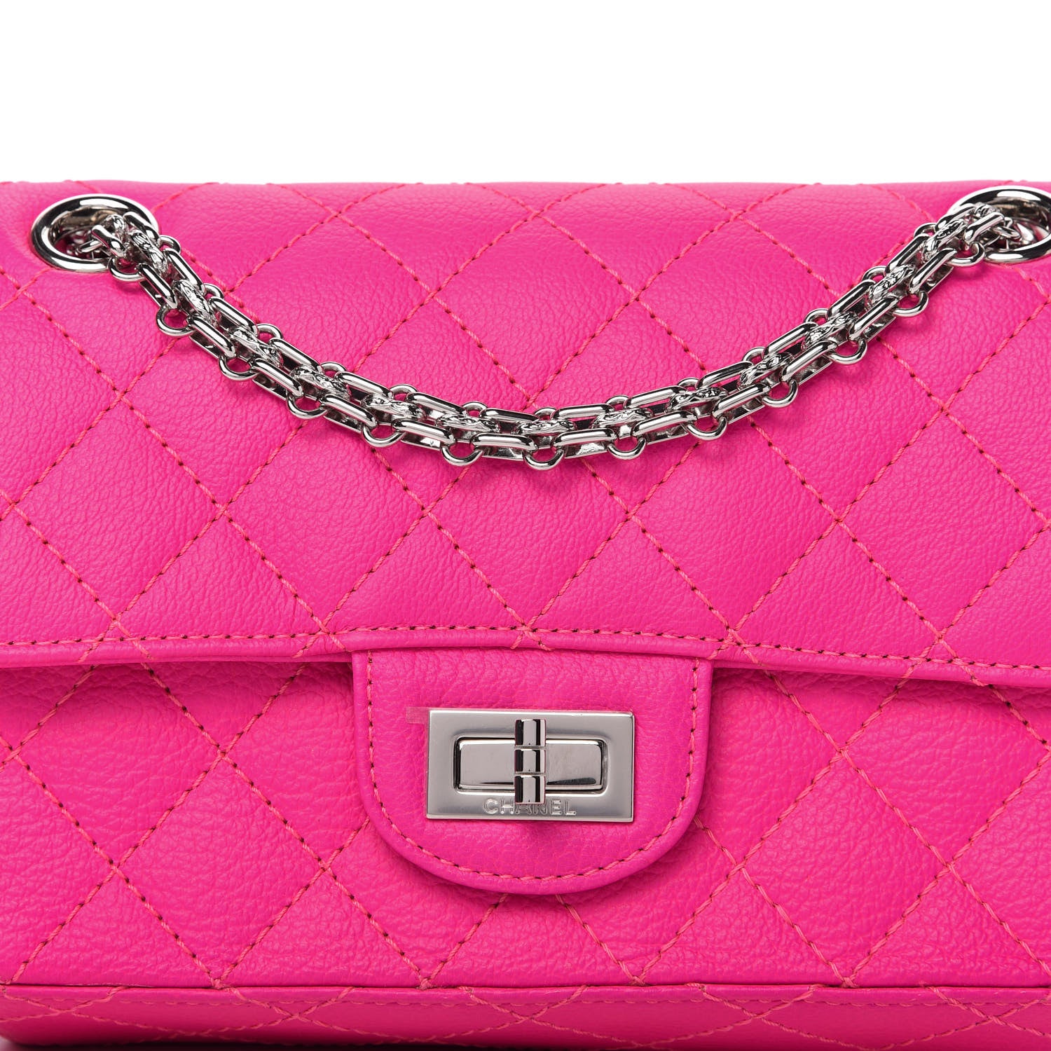 Chanel Goatskin Quilted 2.55 Reissue Mini Flap Fluorescent Pink 11 of 12