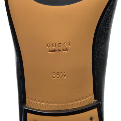 Gucci Goatskin Womens Horsebit Mid-Heel Loafers 38.5 Black 8 of 11