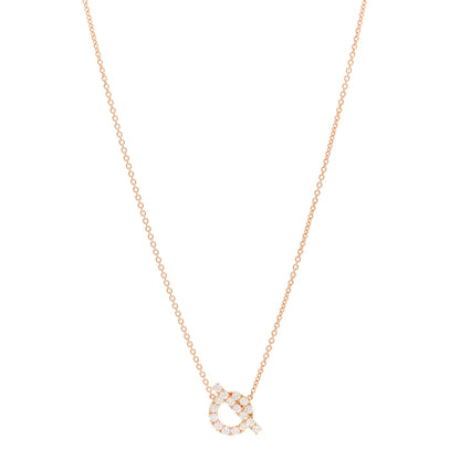 Hermes 18K Rose Gold Diamond Finesse Pendant Necklace 1 of 5
